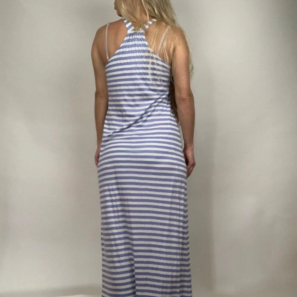Splendid Maxi dress blue stripe small - Picture 2 of 6